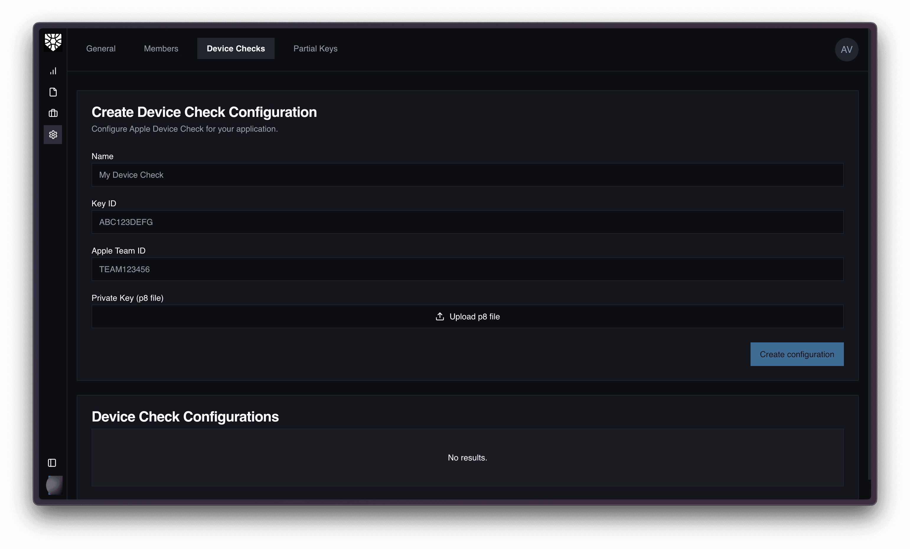 Device Checks page